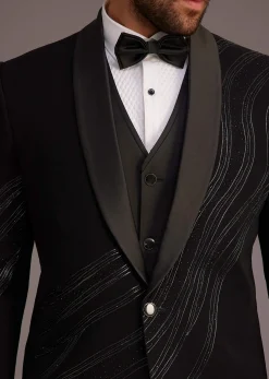 Black Tuxedo With Embellished Swirl Detailing