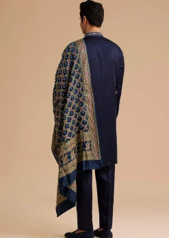 Blue Embroidered Kurta Set with Dupatta
