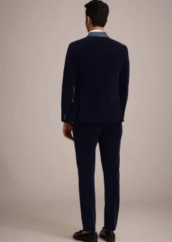 Blue Micro Velvet Tuxedo Set