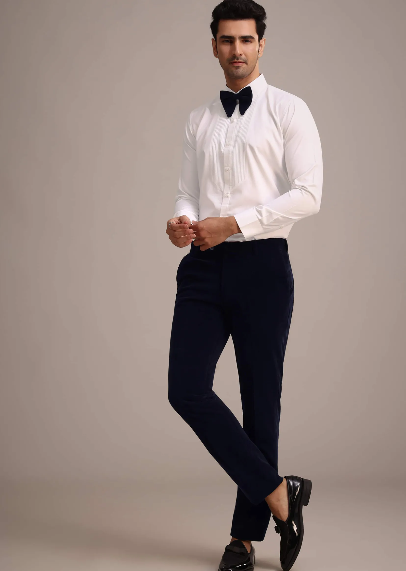 Blue Micro Velvet Tuxedo Set