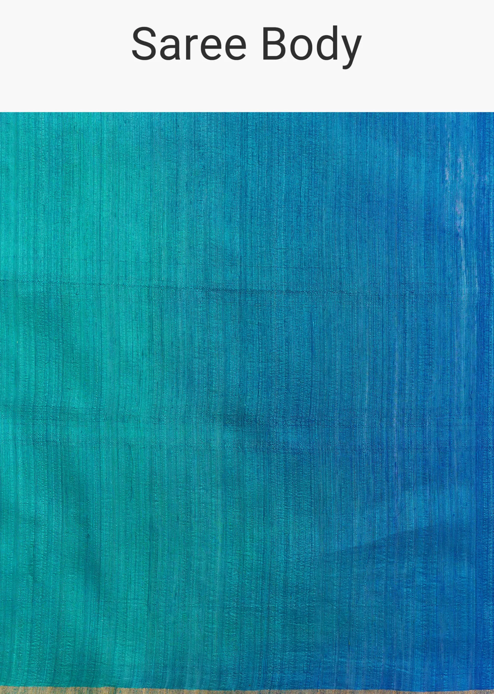 Blue Shaded Kora Silk Handloom Saree With Woven Traditional Motif