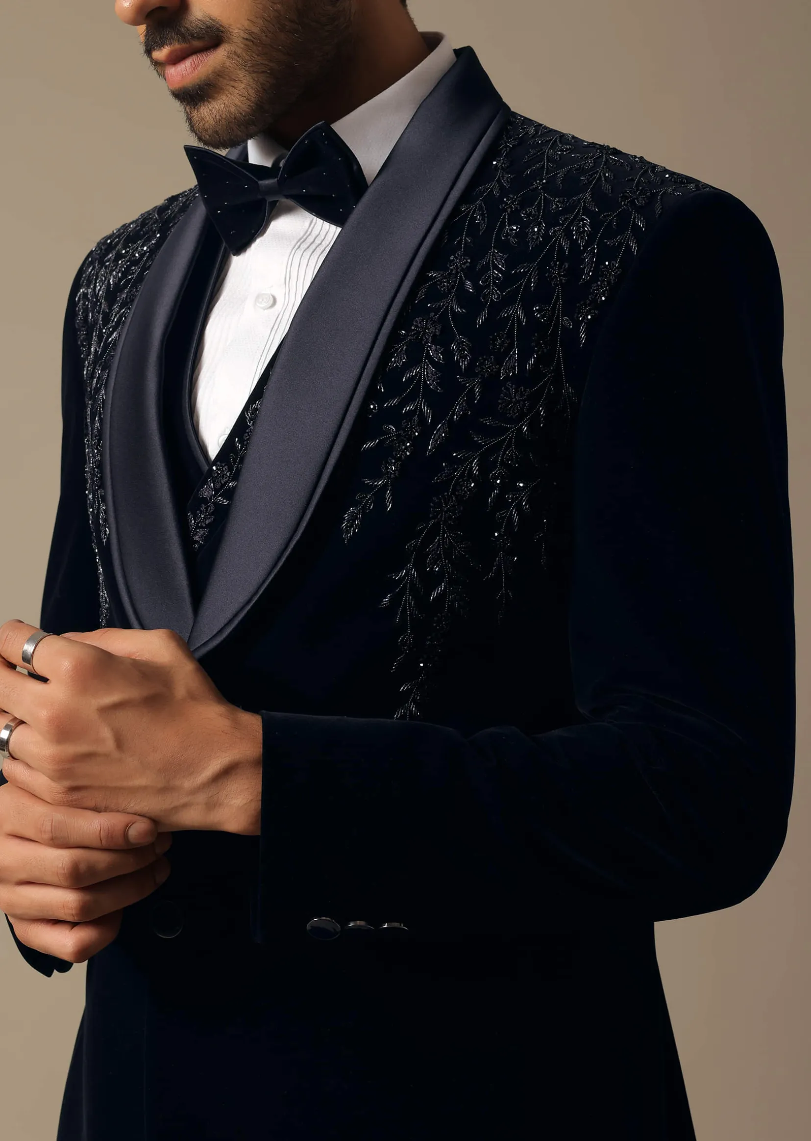 Blue Velvet Tuxedo Set For Men
