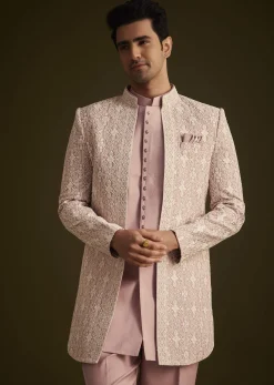 Blush Pink Embroidered Indo Western Set