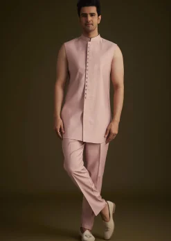 Blush Pink Embroidered Indo Western Set