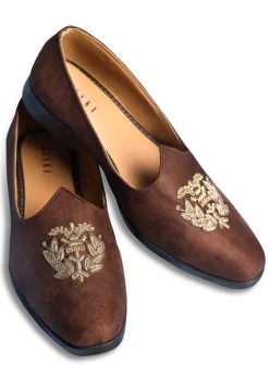 Brown Velvet Jutti With Hand Work For Men
