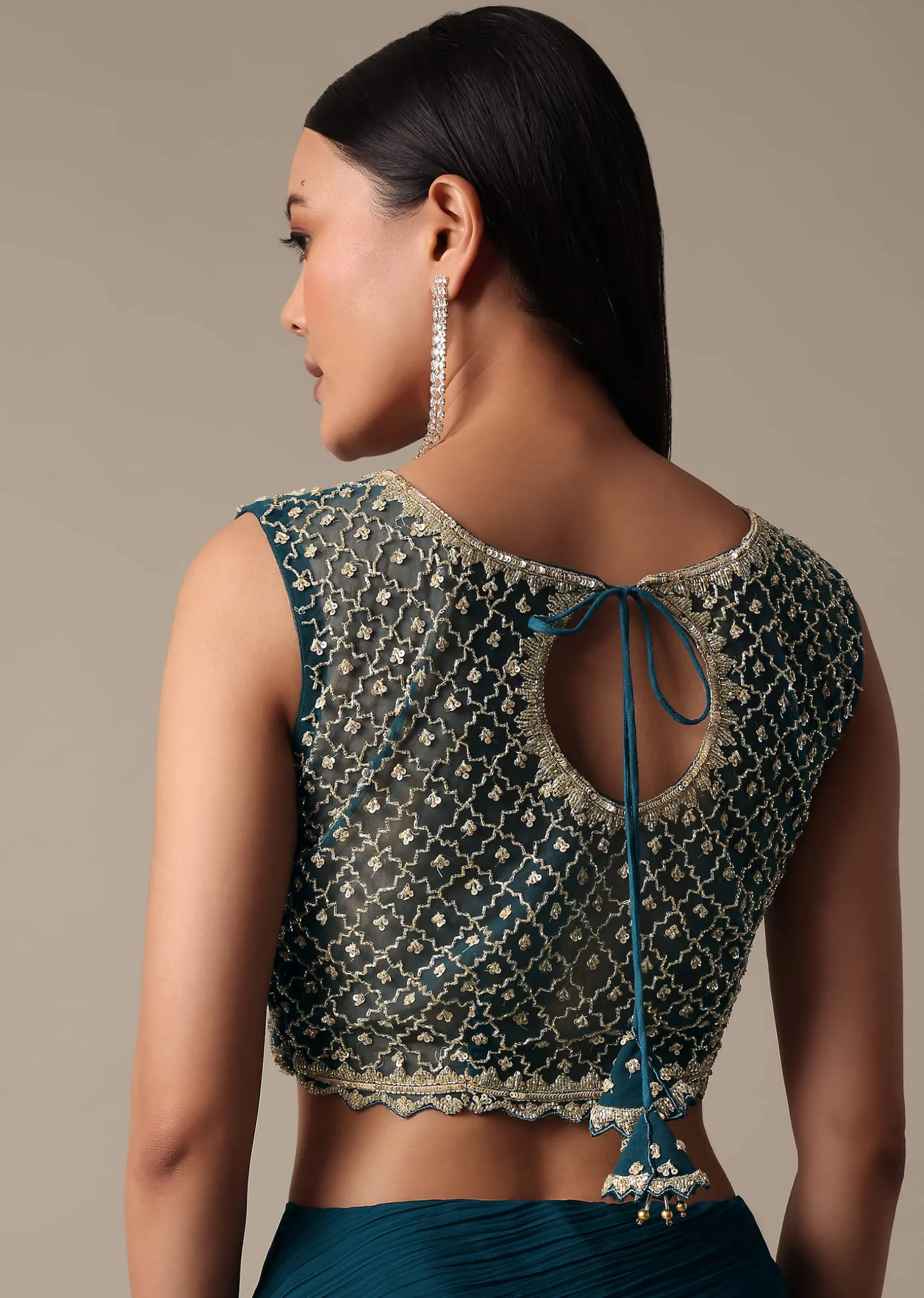 Chic Blue Readymade Saree With Ready Made Blouse