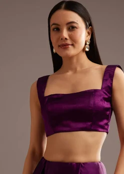 Chinon Satin Saree With Cutdana And Mirror Embellishment