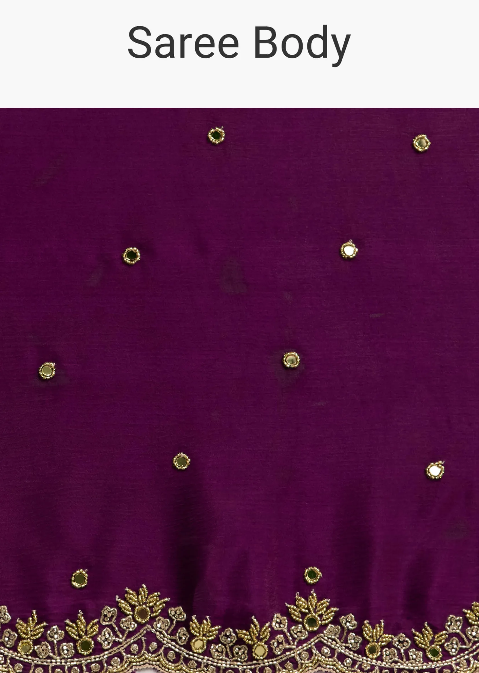 Chinon Satin Saree With Cutdana And Mirror Embellishment