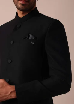 Classic Black Bandhgala Jodhpuri Suit