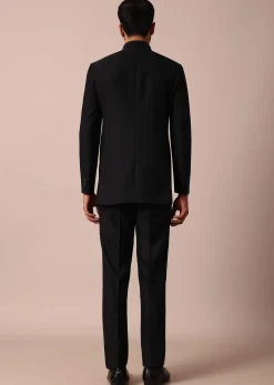 Classic Black Bandhgala Jodhpuri Suit