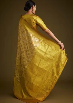 Coffee Beige Kanjivaram Silk Saree With Golden Zari Border