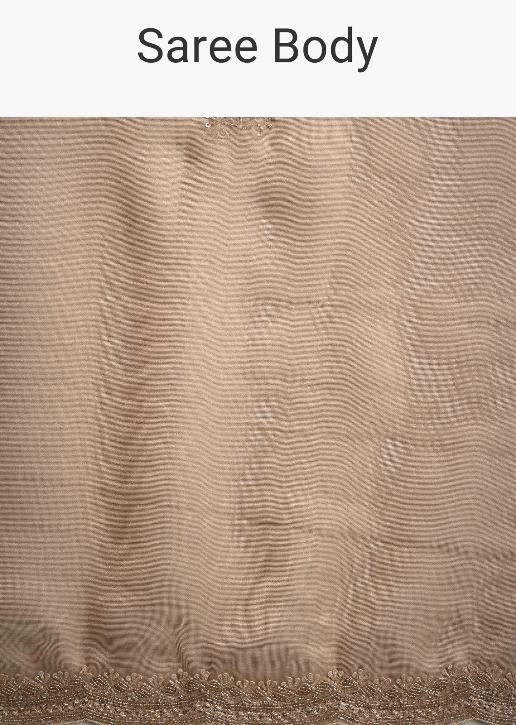 Copper Tissue Saree With Cutdana And Stone Embroidery