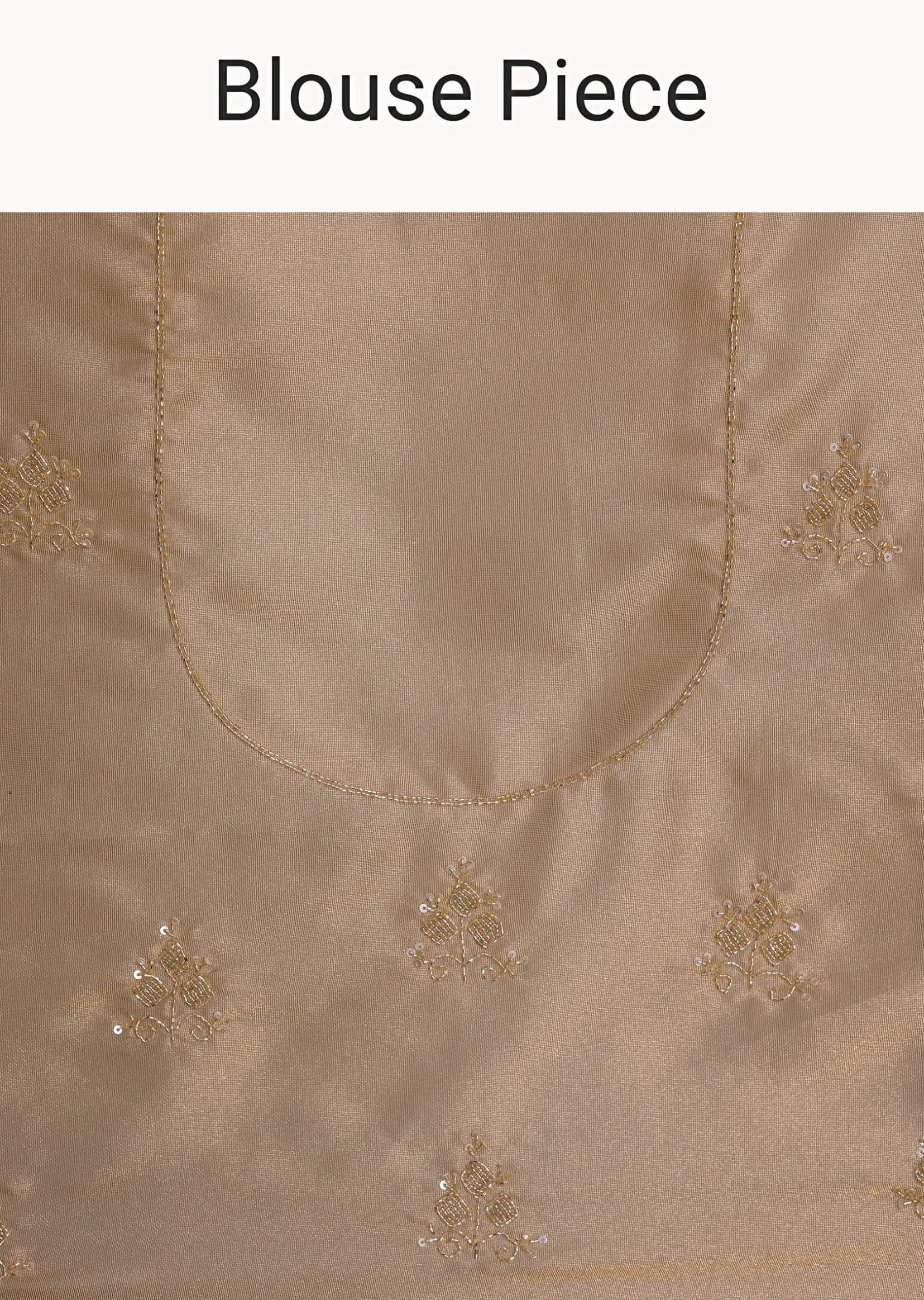 Copper Tissue Saree With Cutdana And Stone Embroidery