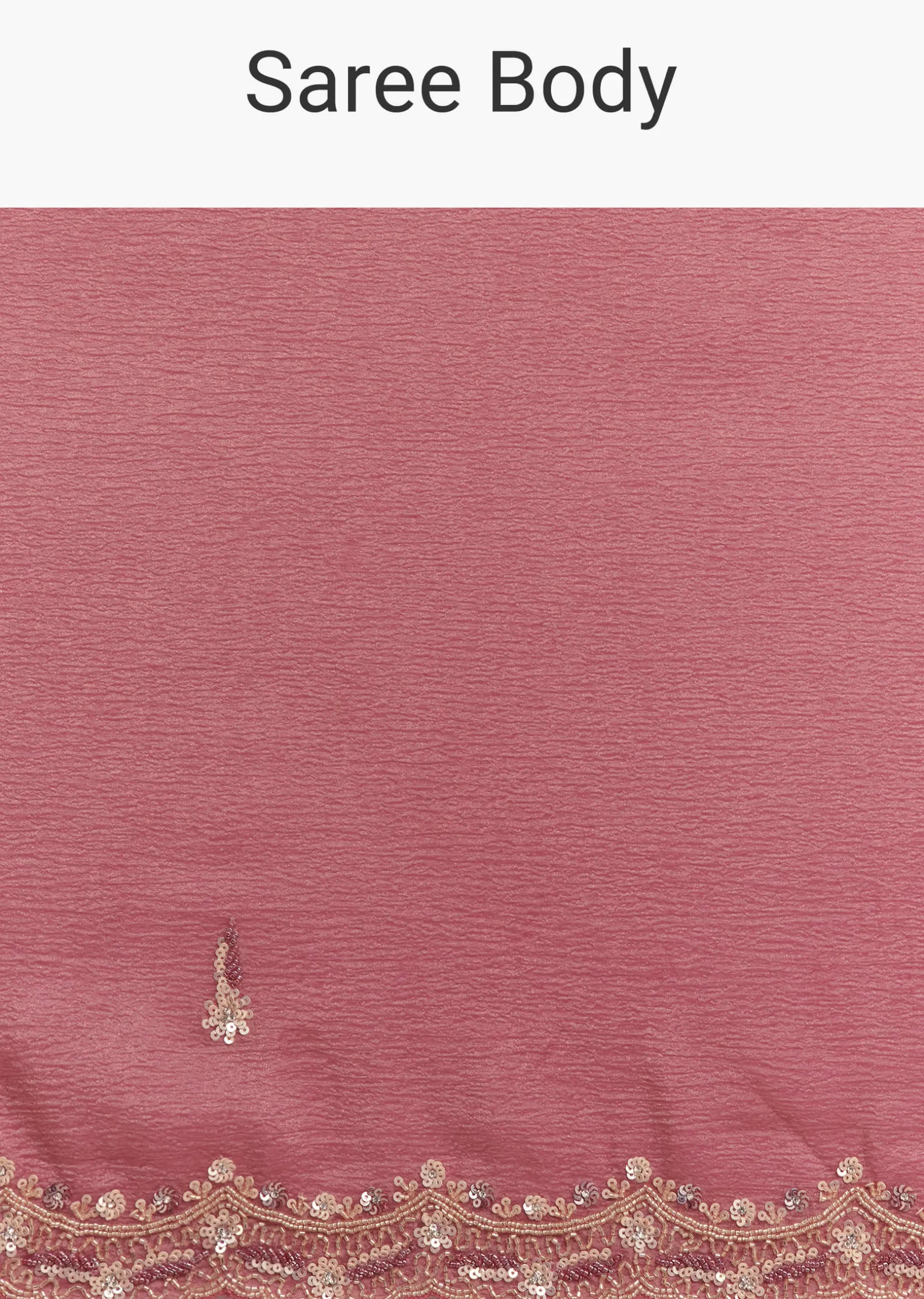 Dark Onion Pink Crushed Tissue Saree With Sequins And Cutdana Embroidery