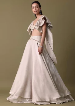 Double Layered Skirt With Lilac Frill Blouse