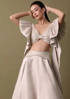 Double Layered Skirt With Lilac Frill Blouse