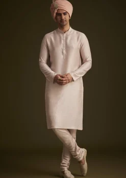 Dusty Pink Embroidered Sherwani Set
