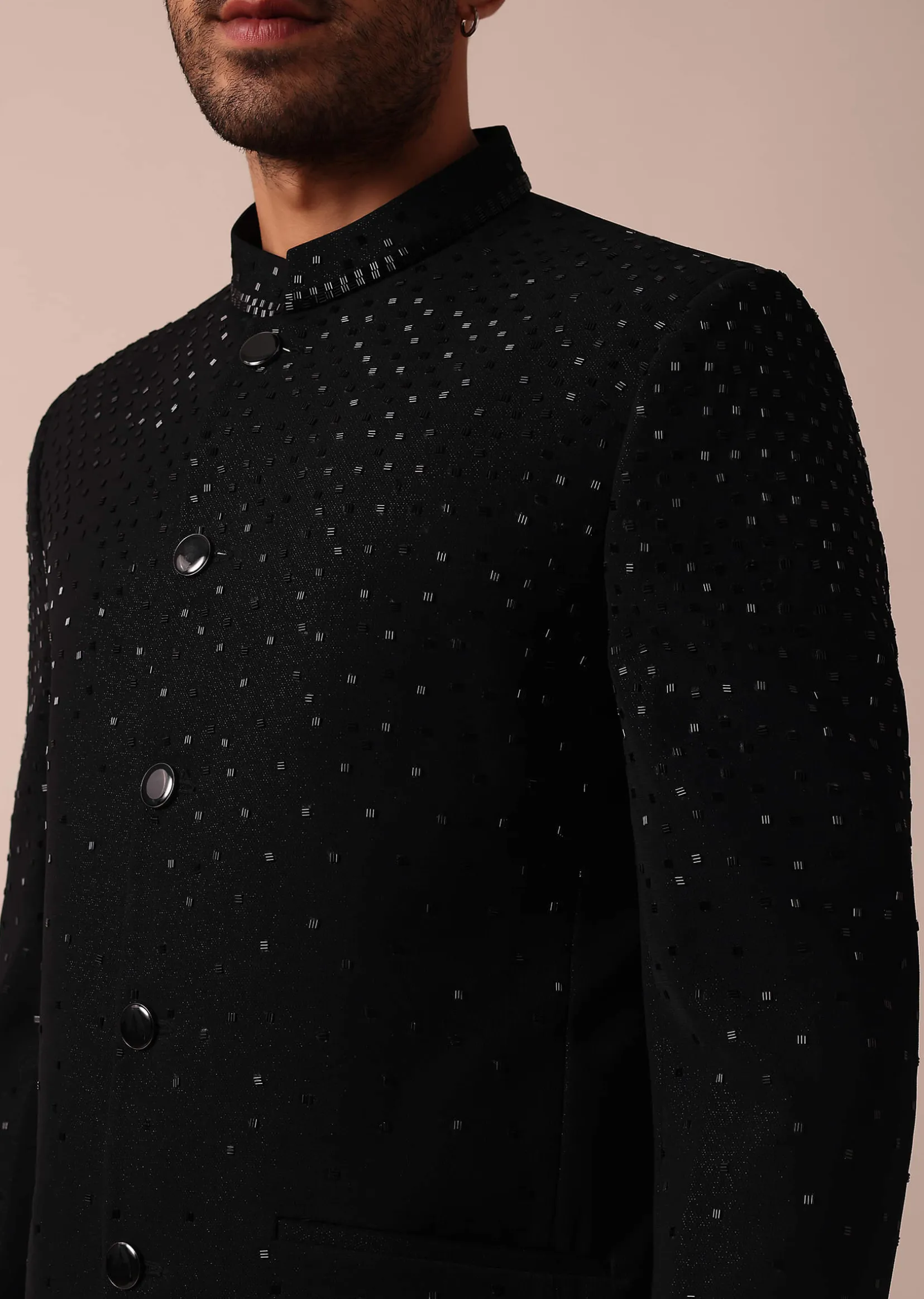 Elegant Black Jodhpuri Sherwani
