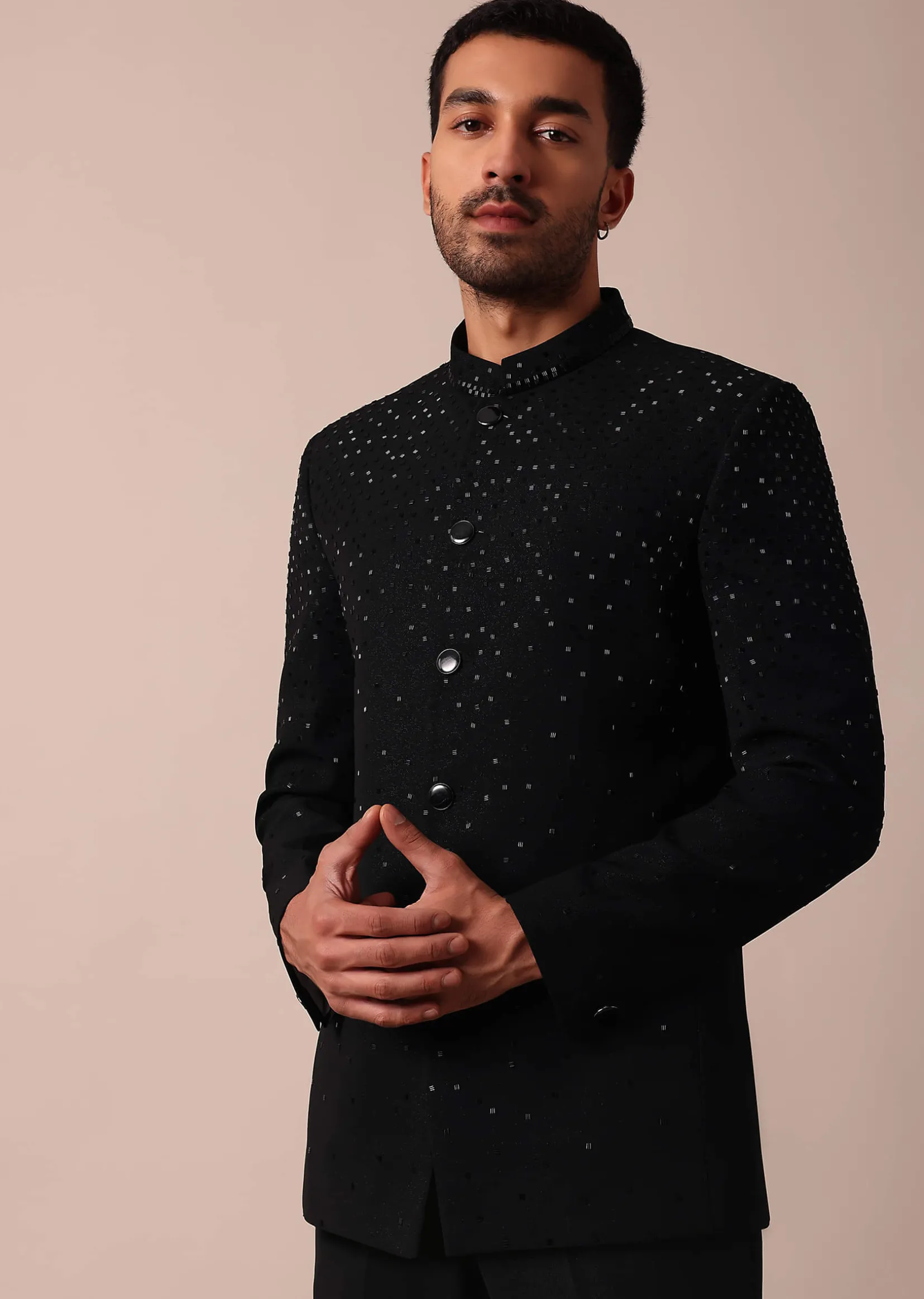 Elegant Black Jodhpuri Sherwani