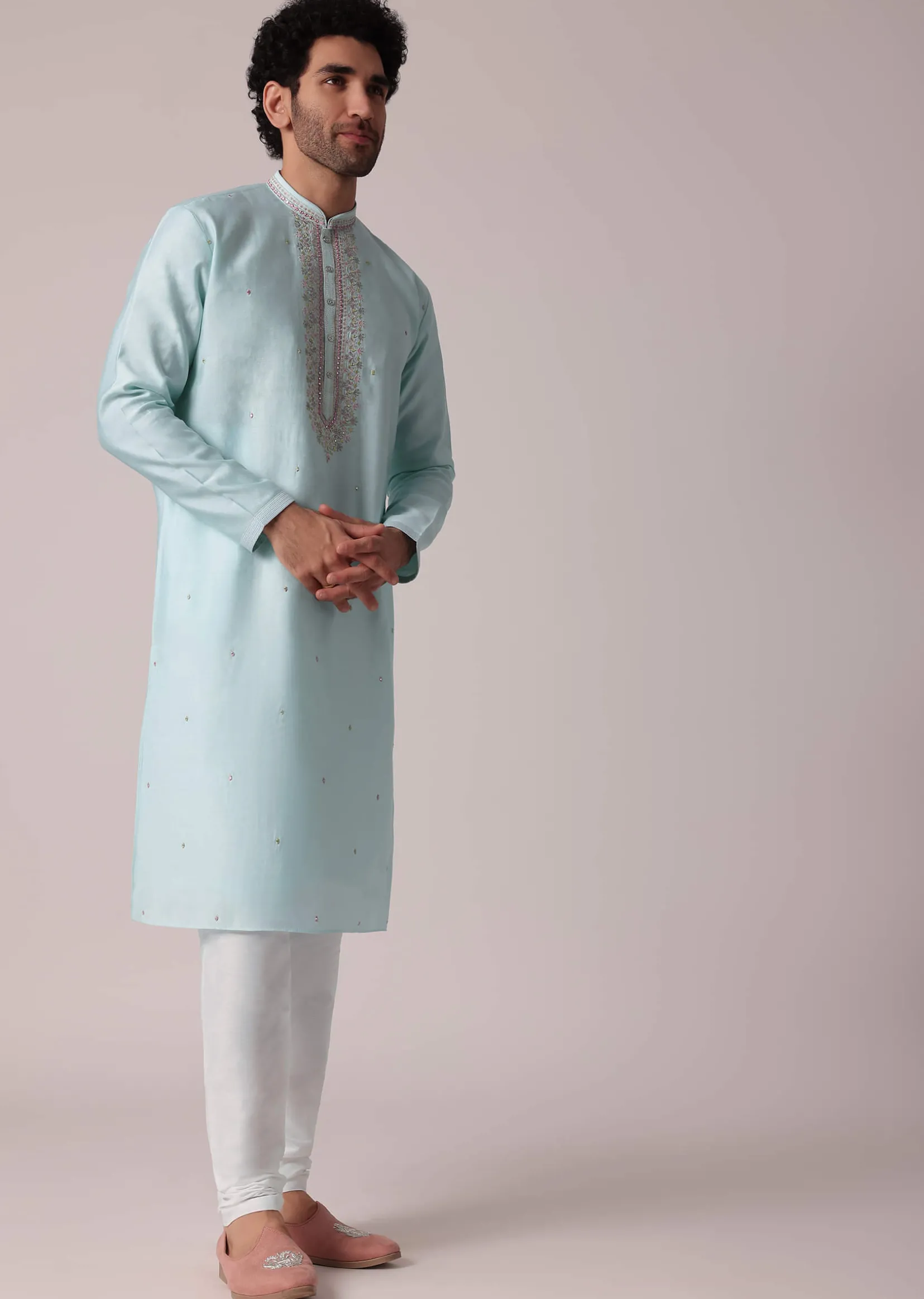 Elegant Blue Festive Kurta Set For Men