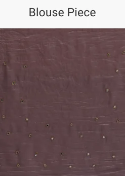 Elegant Brown Saree With Mirror and Stone Work