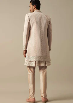 Elegant Peach Indowestern Sherwani Set