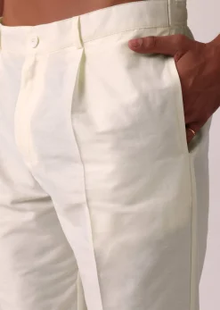 Elegant White Silk Kurta Set With Hand Embroidery
