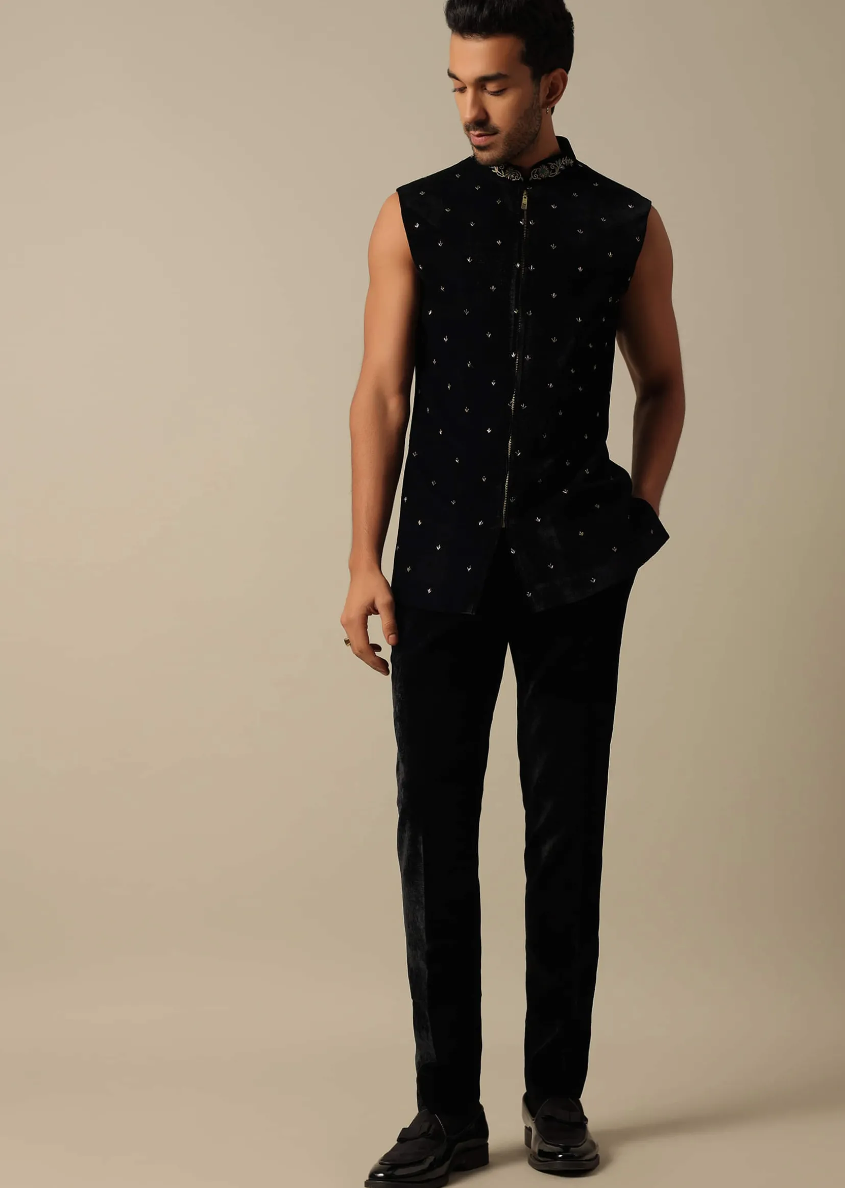Exquisite Black Indowestern Set