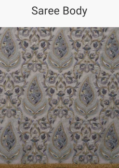 Festive Fog Grey Saree Kashmiri Floral Embroidered In Georgette