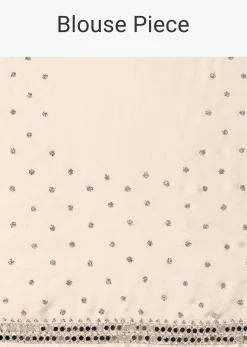 Glamorous White Chinnon Saree With Stone Embellishments
