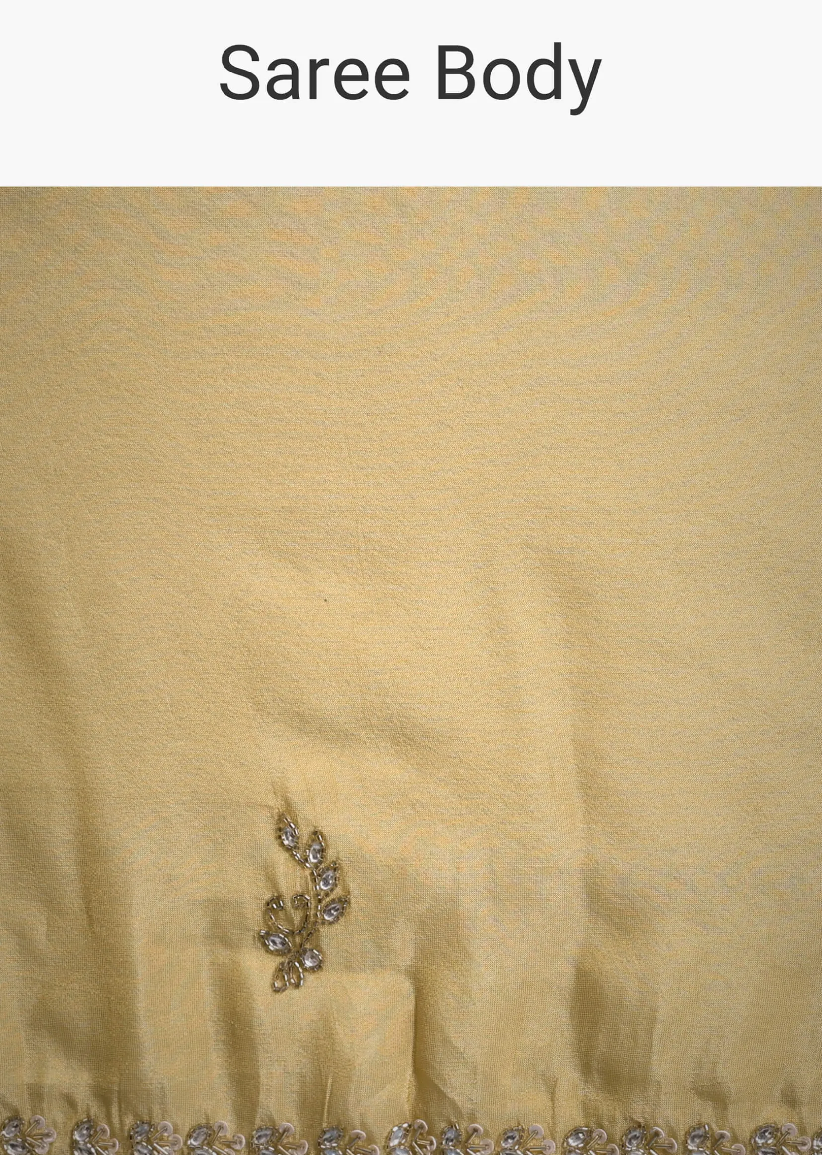 Gold Tissue Saree With Cutdana Embellished Border