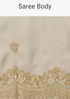 Gold Tissue Saree With Embroidered Brocade Blouse