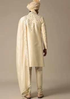 Golden Embroidery Sherwani Set