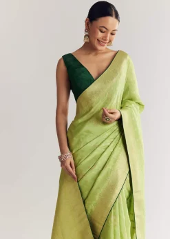 Green Butti Work Saree