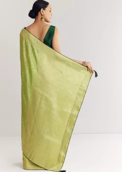 Green Butti Work Saree