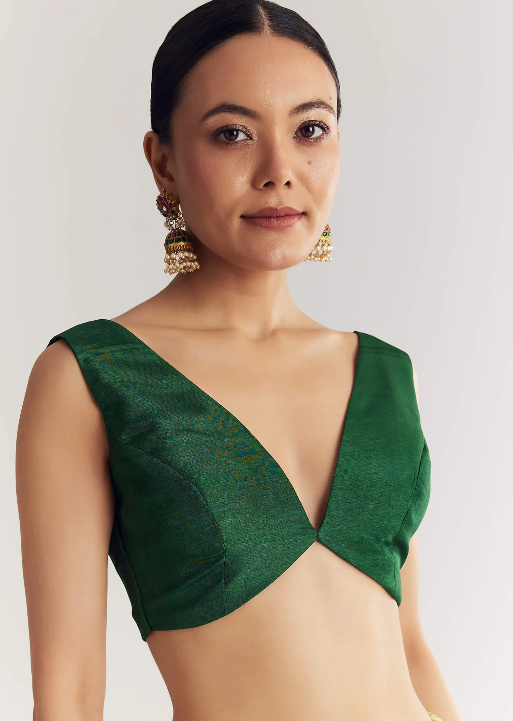 Green Butti Work Saree