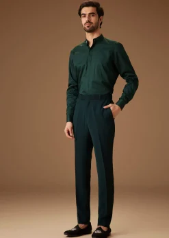 Green Embroidered Indo Western Jacket Set