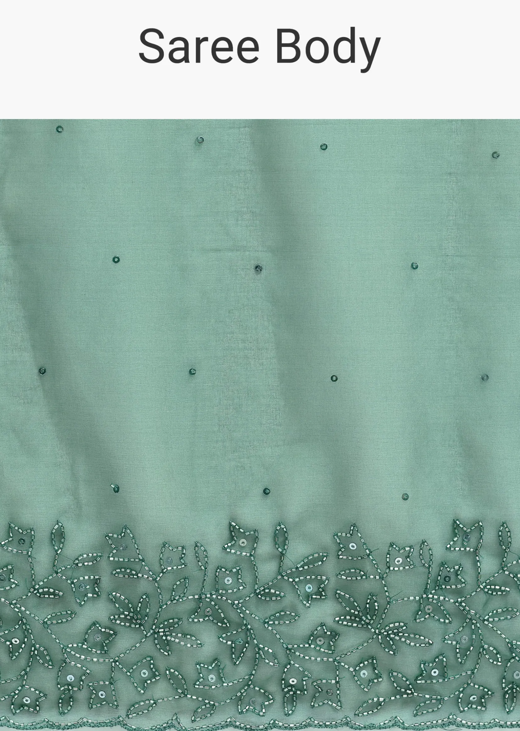 Green Embroidered Organza Saree With Unstitched Blouse