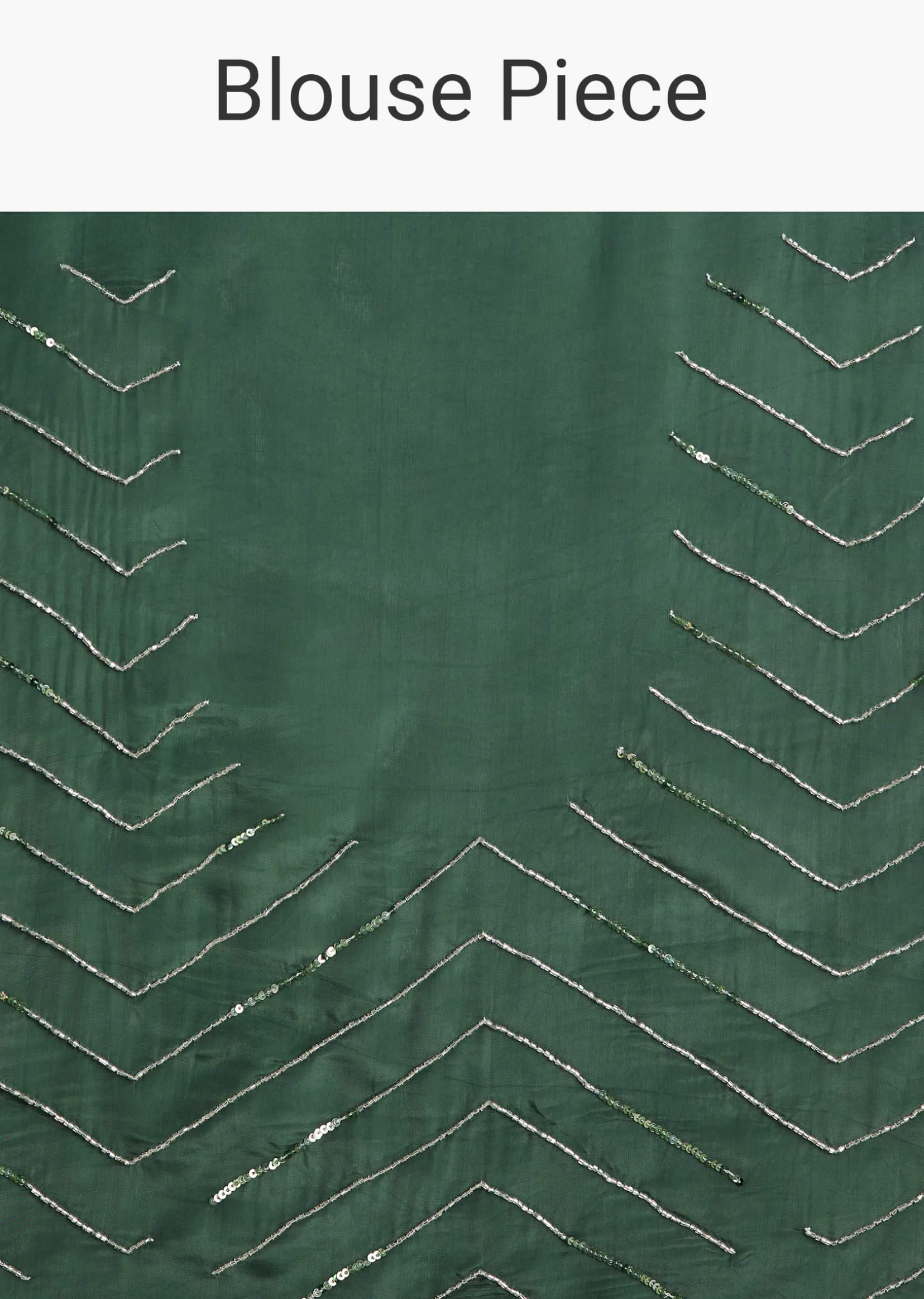 Green Ombre Saree With Sequins And Scallop Embroidery