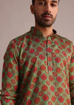 Green Printed Kurta And Pant