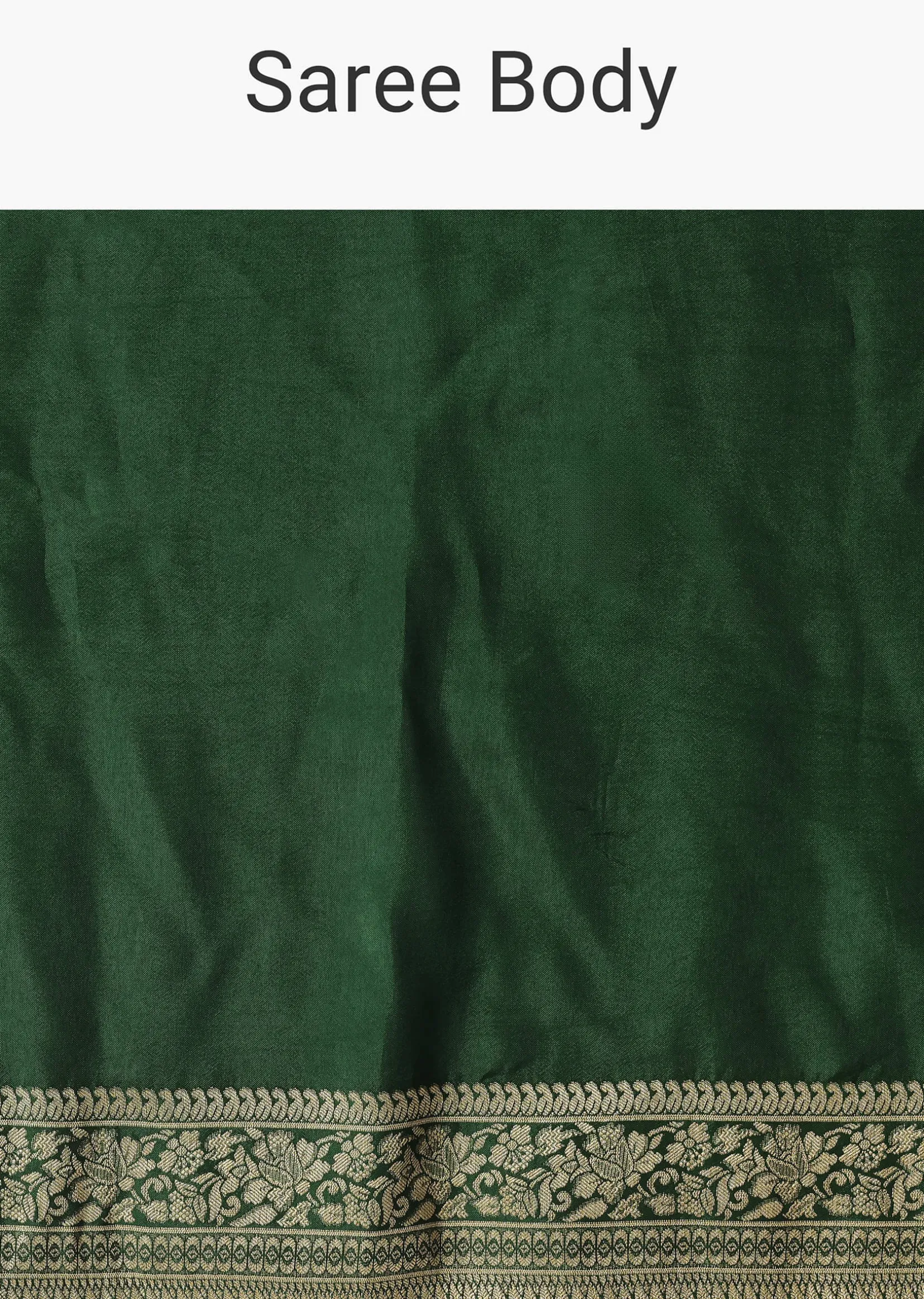 Green Saree In Silk With Woven Bandhani Detail And Unstitched Blouse Piece