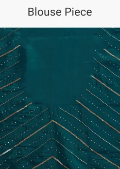Green Shaded Tissue Saree With Cutwork Scallop Border