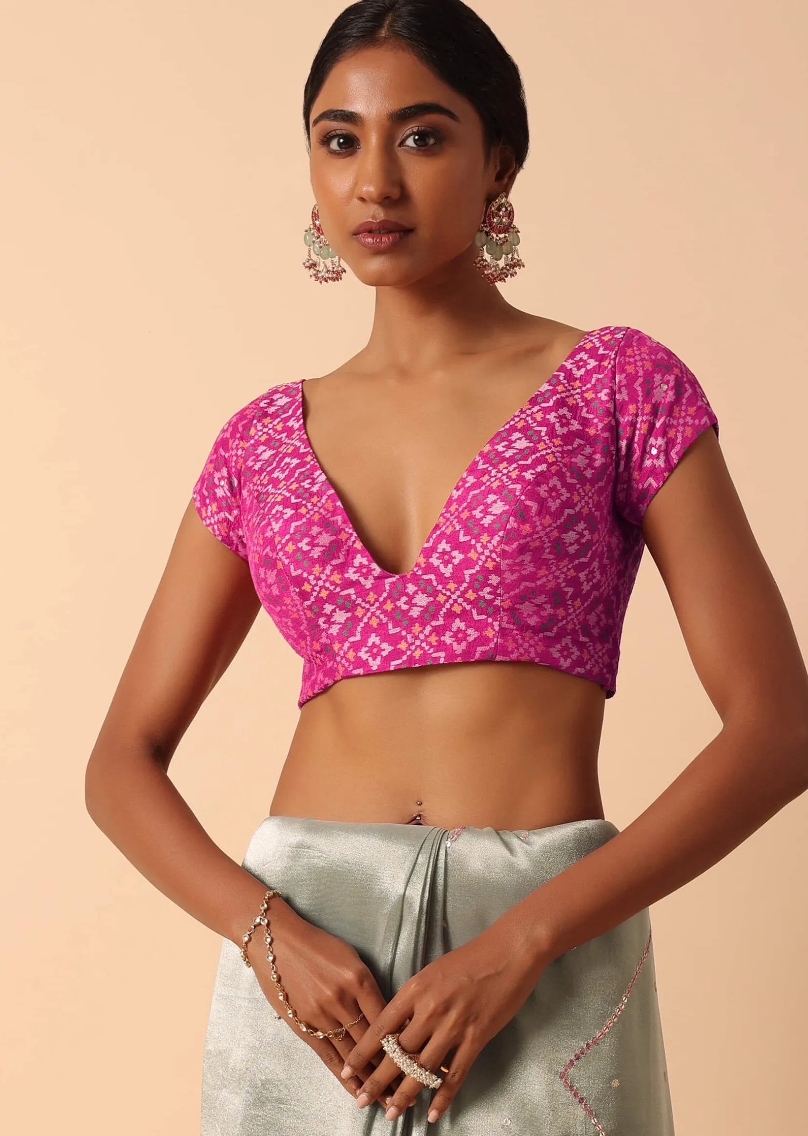 Grey Kora Silk Saree With Unstitched Blouse Fabric