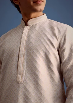 Grey Kurta Pyjama Set For Men