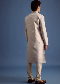 Grey Kurta Pyjama Set For Men