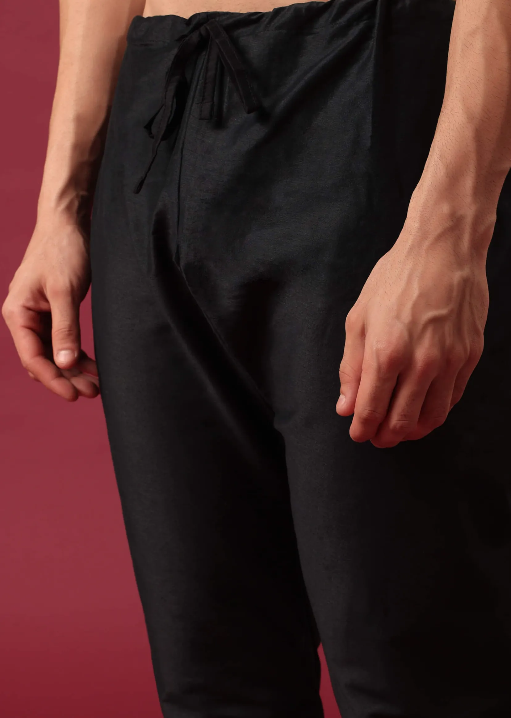 Grey Kurta Set In Silk