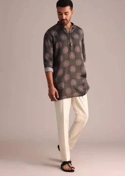 Grey Printed Kurta