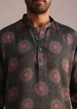 Grey Printed Kurta