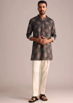 Grey Printed Kurta