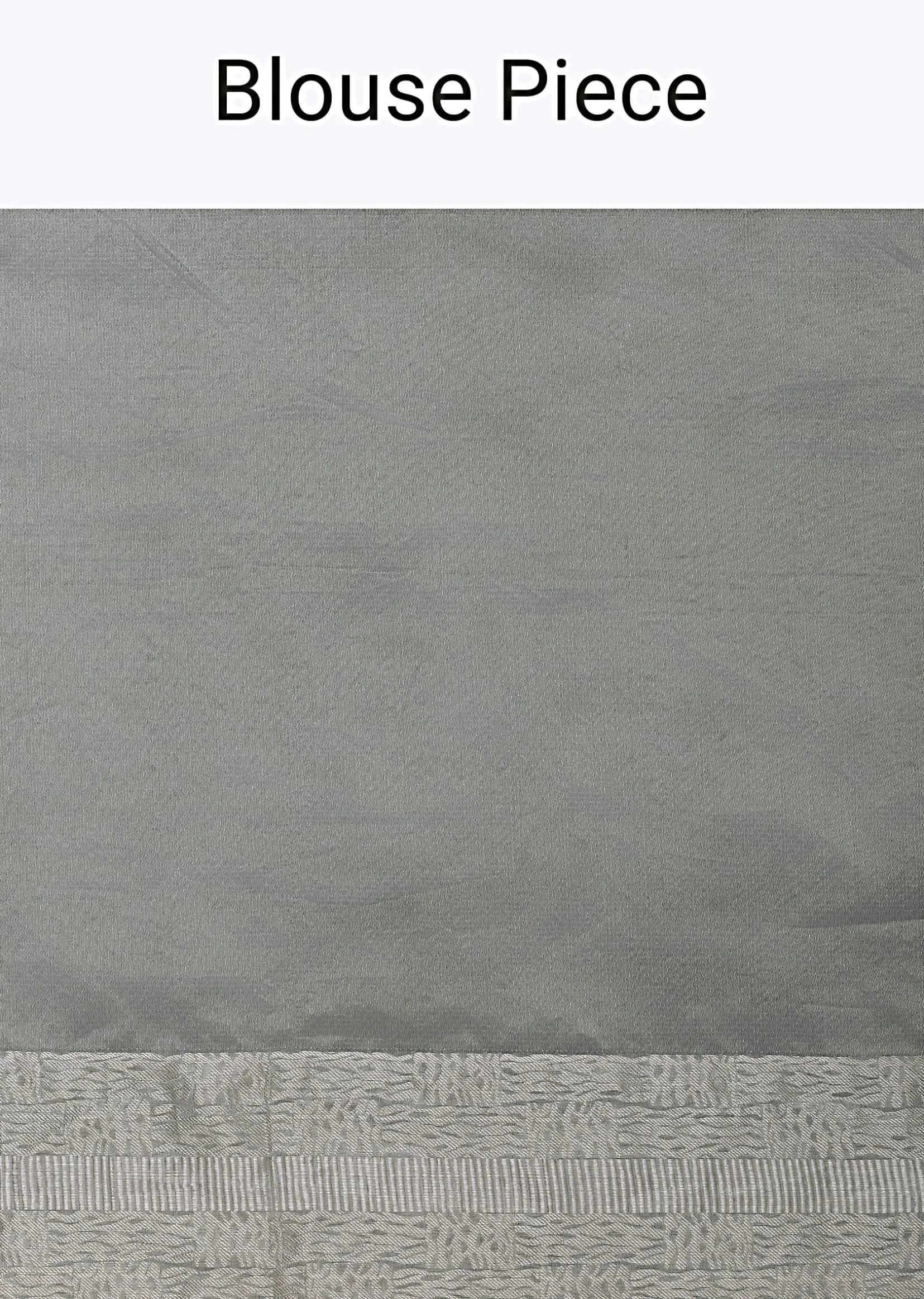 Grey South Silk Saree With Abstract Zari Border And Unstitched Blouse Fabric